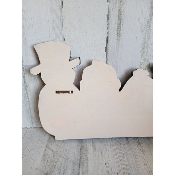 Wooden snowman collector sign family snowflake vintage rustic wall decor - Picture 7 of 8